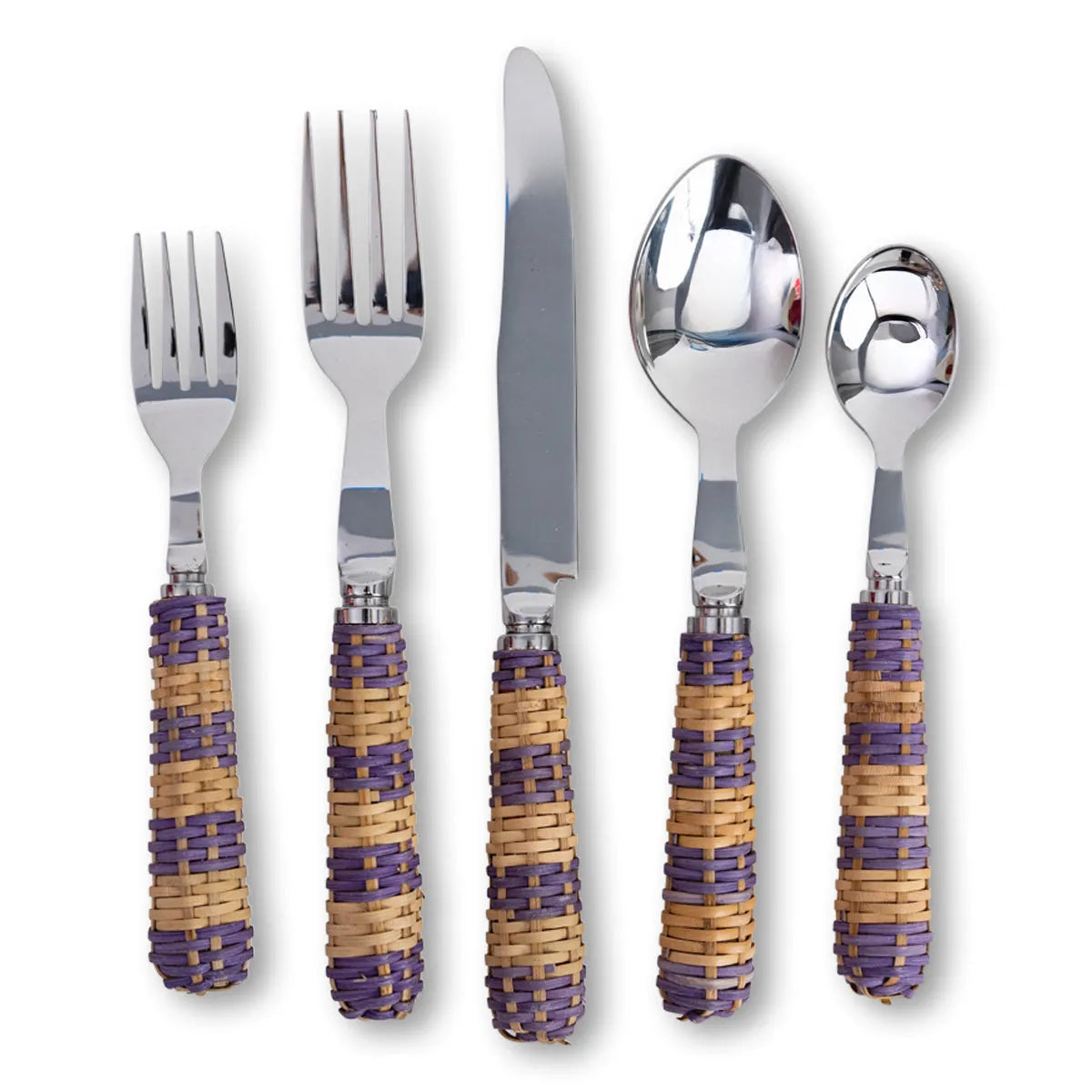 Rattan Cutlery S/5 - Lilac