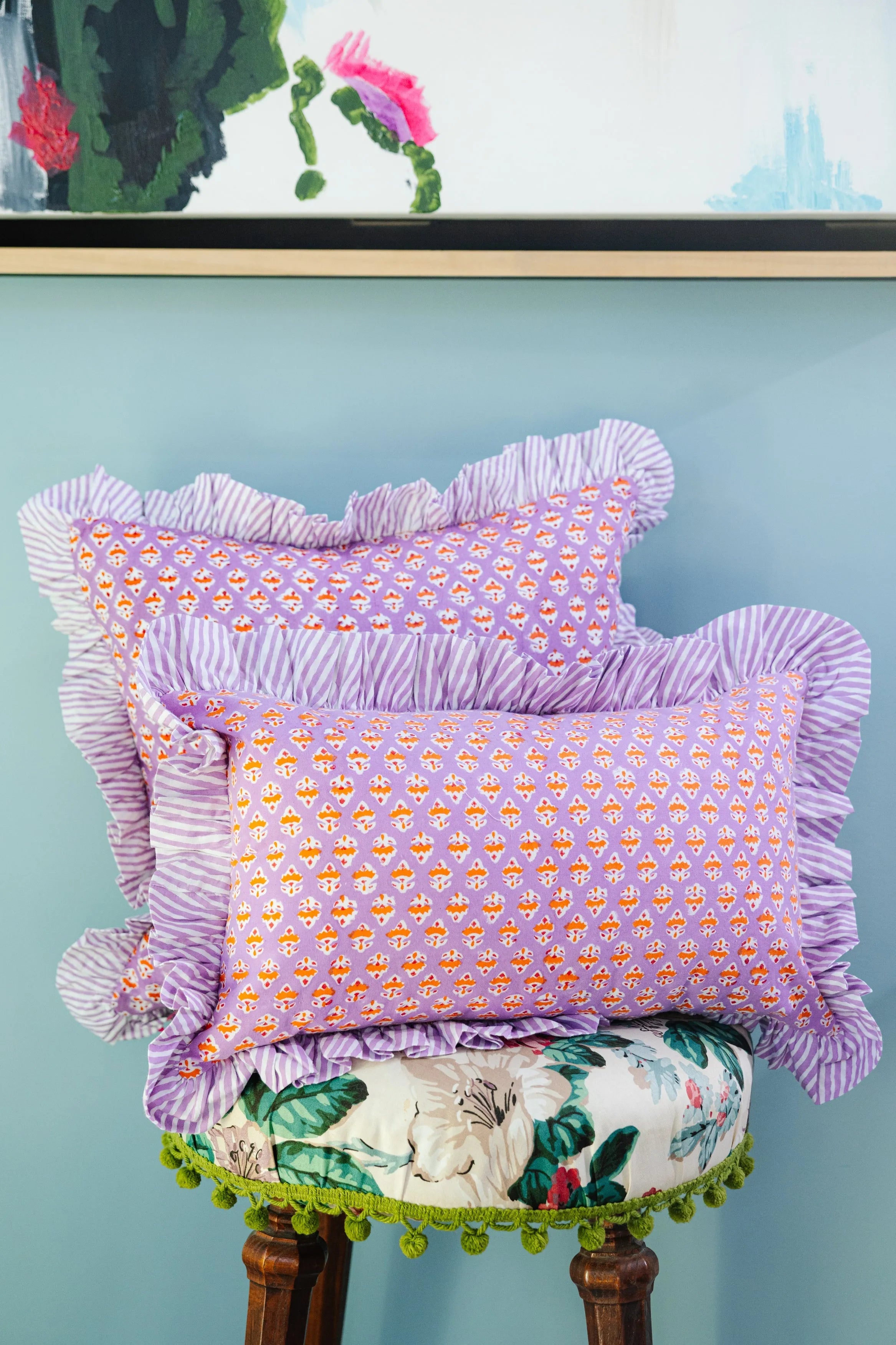 Ruffle Lumbar Pillow - Ambroeus