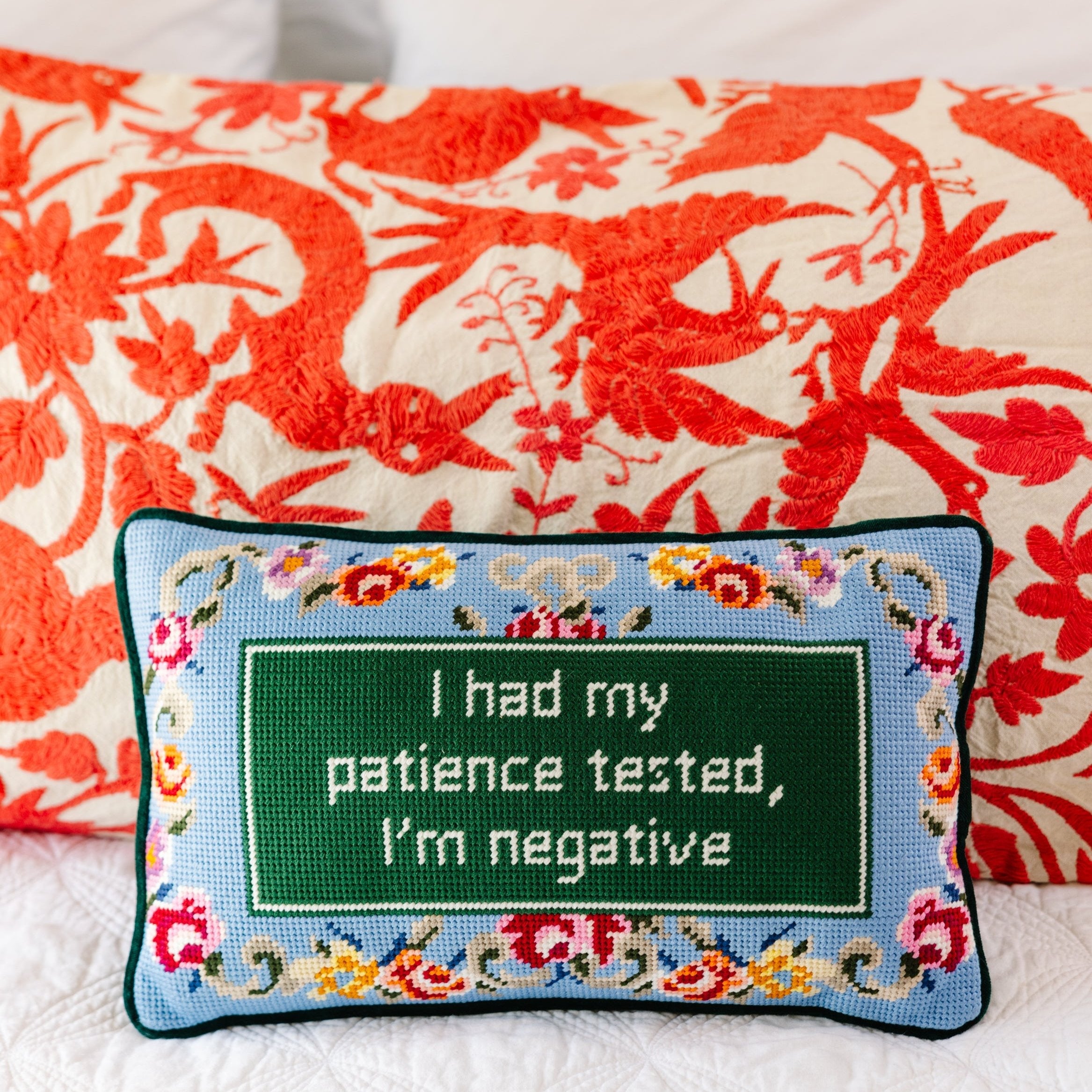 Patience Needlepoint Pillow