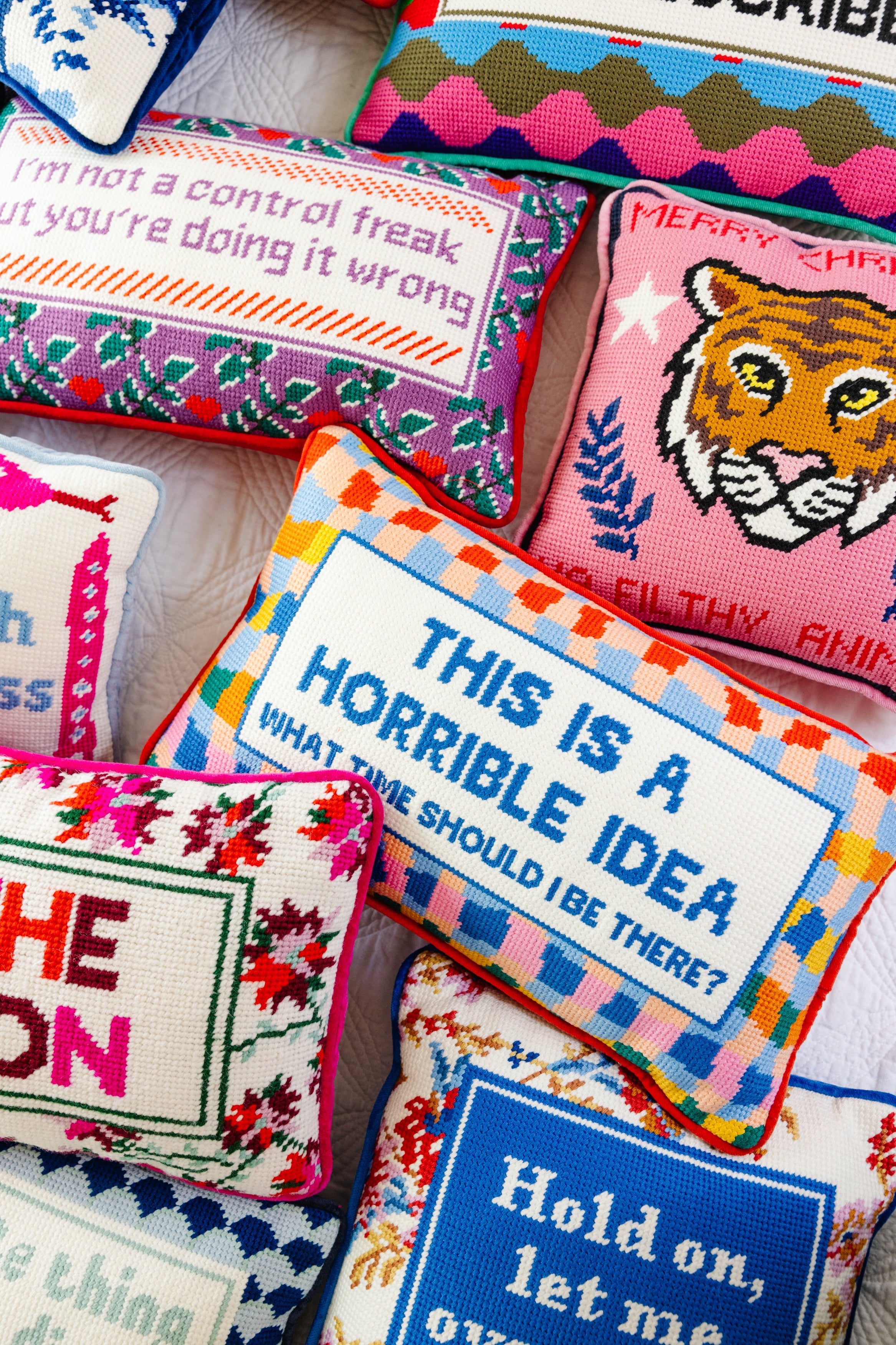 Horrible Idea Needlepoint Pillow