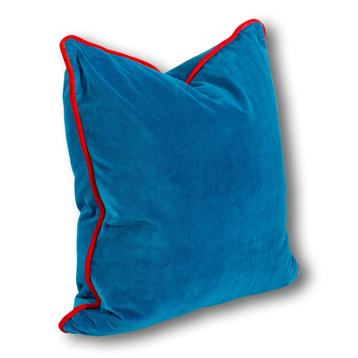 Charliss Velvet Pillow - Peacock + Cherry