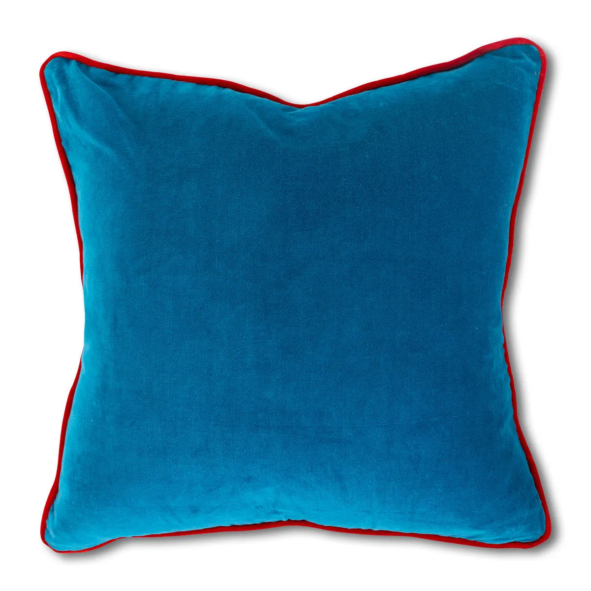 Charliss Velvet Pillow - Peacock + Cherry