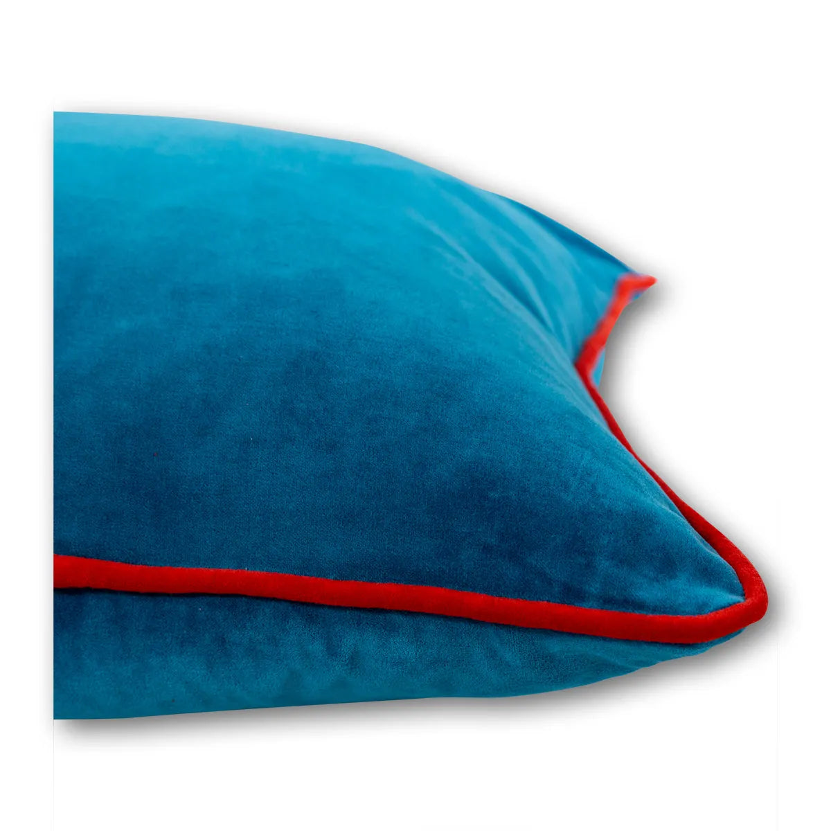 Charliss Velvet Pillow - Peacock + Cherry