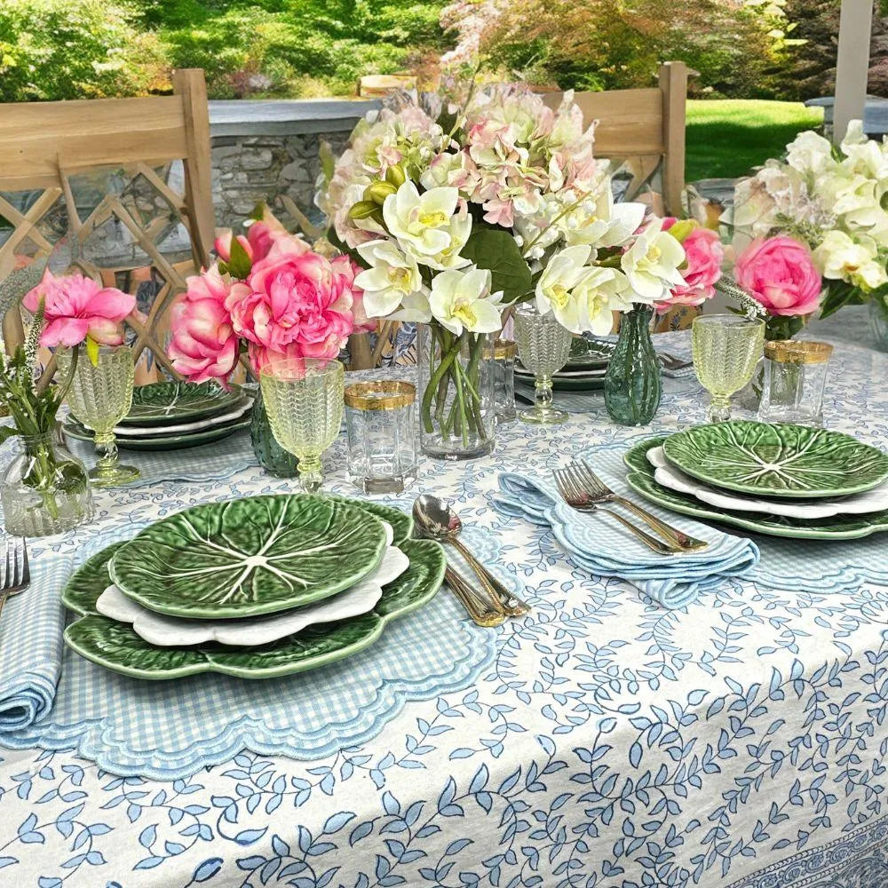 Flying Sheep Country Blue Leaves - Tablecloth