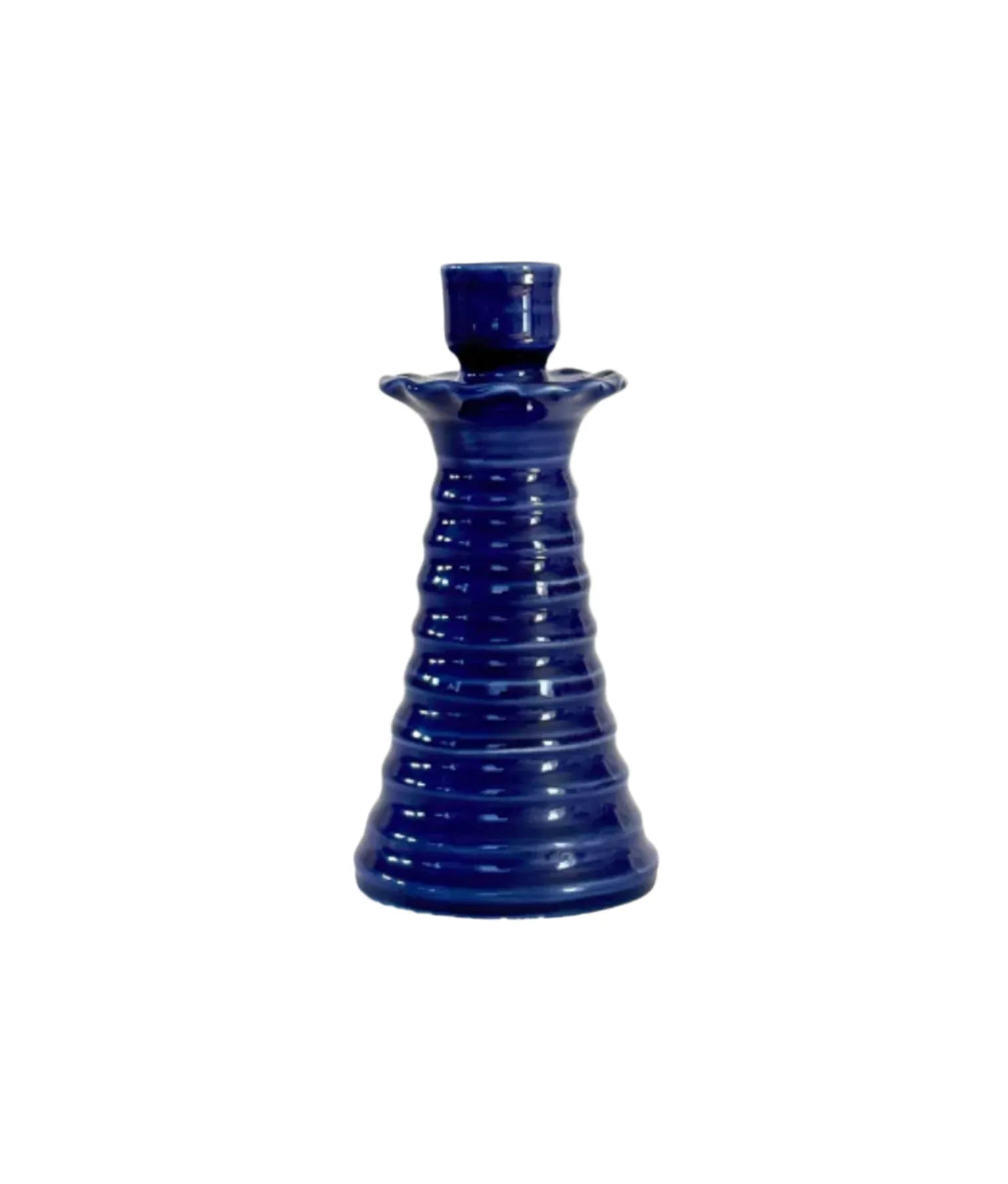 Ruffle Candleholder, Azul