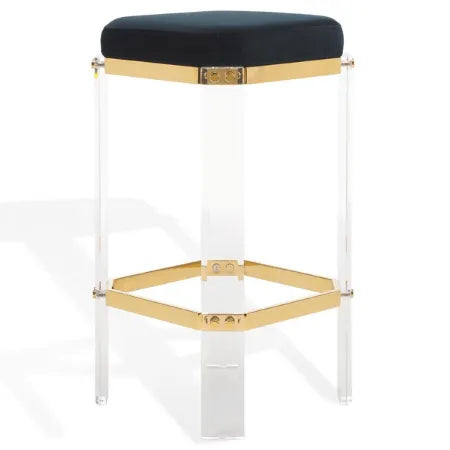 Safavieh Cicely Acrylic Bar Stool with Brass Metal Details