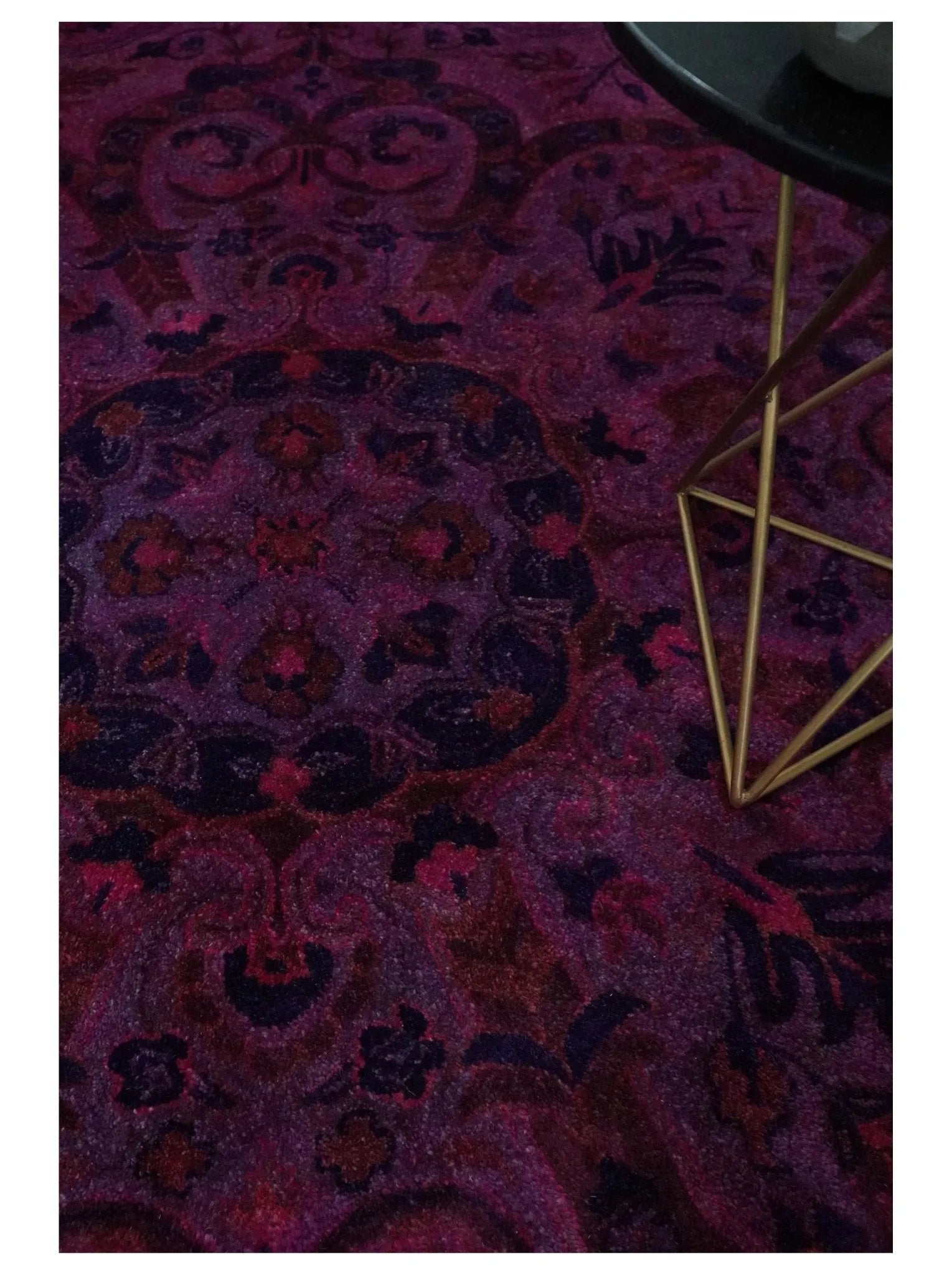 3x5, 5x8, 8x11 Pink Wine Overdyed Classic Wool Area Rug