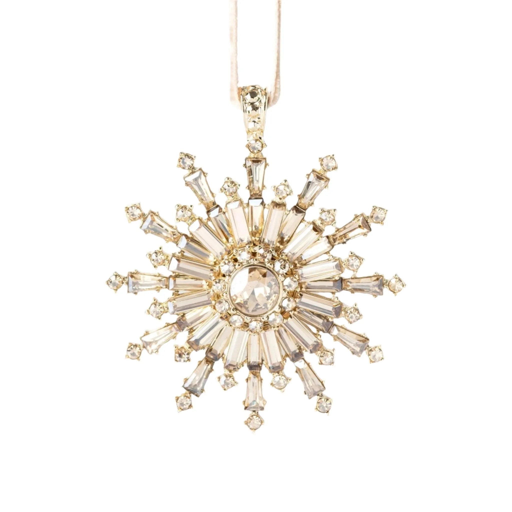 Dazzling snowflake hanging ornament, gold