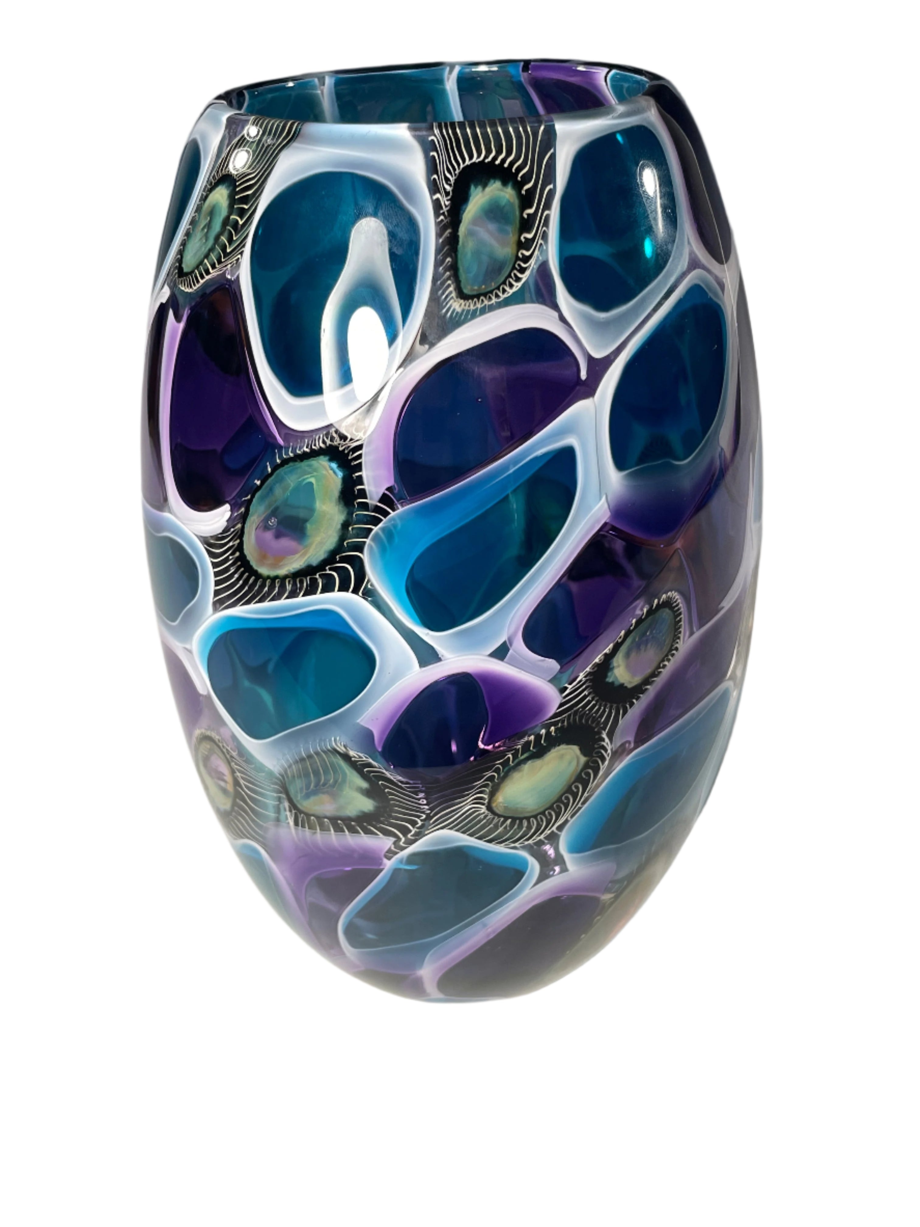 Aqua Anemone Glass Vase - John Gibbons