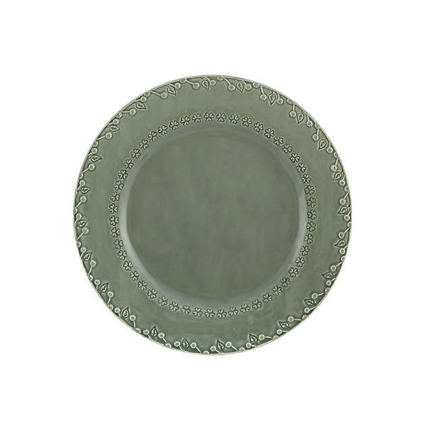 Flora Earthenware Dinner Plate in Gray (Set of 4)