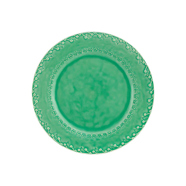 Flora Earthenware Dinner Plate in Green (Set of 4)