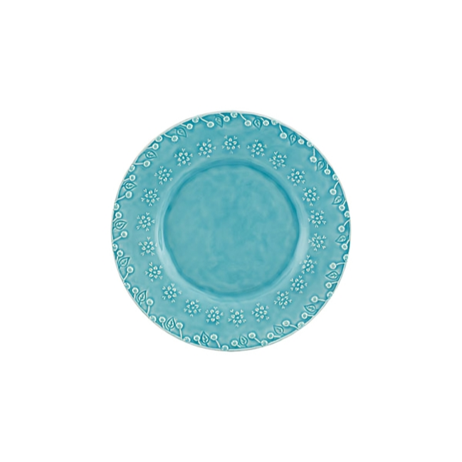 Flora Earthenware Dessert Plate in Blue (Set of 4)