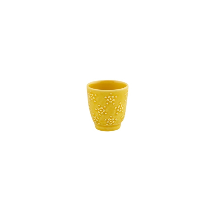 Flora Earthenware Coffee Cup in Yellow (Set of 4)