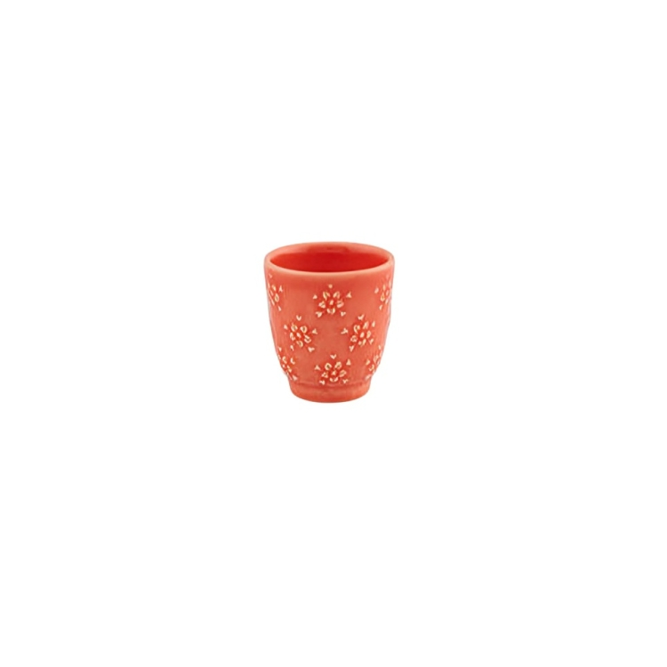 Flora Earthenware Coffee Cup in Salmon (Set of 4)