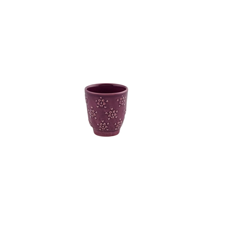 Flora Earthenware Coffee Cup in Purple (Set of 4)