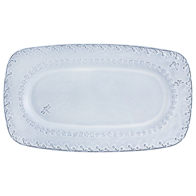 Flora Earthenware Platter in White