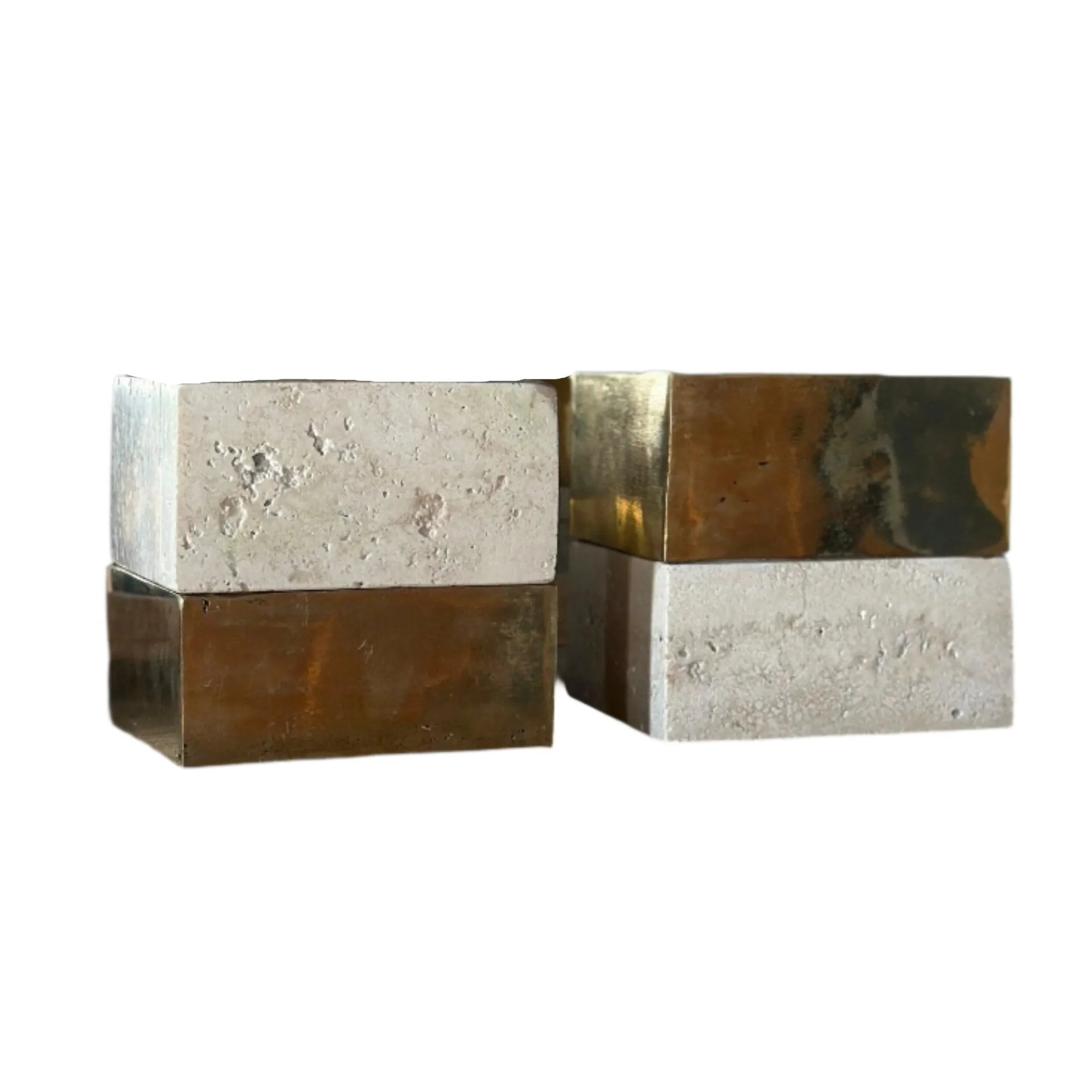 Anastasio Home 50/50 Box, Travertine over Brass