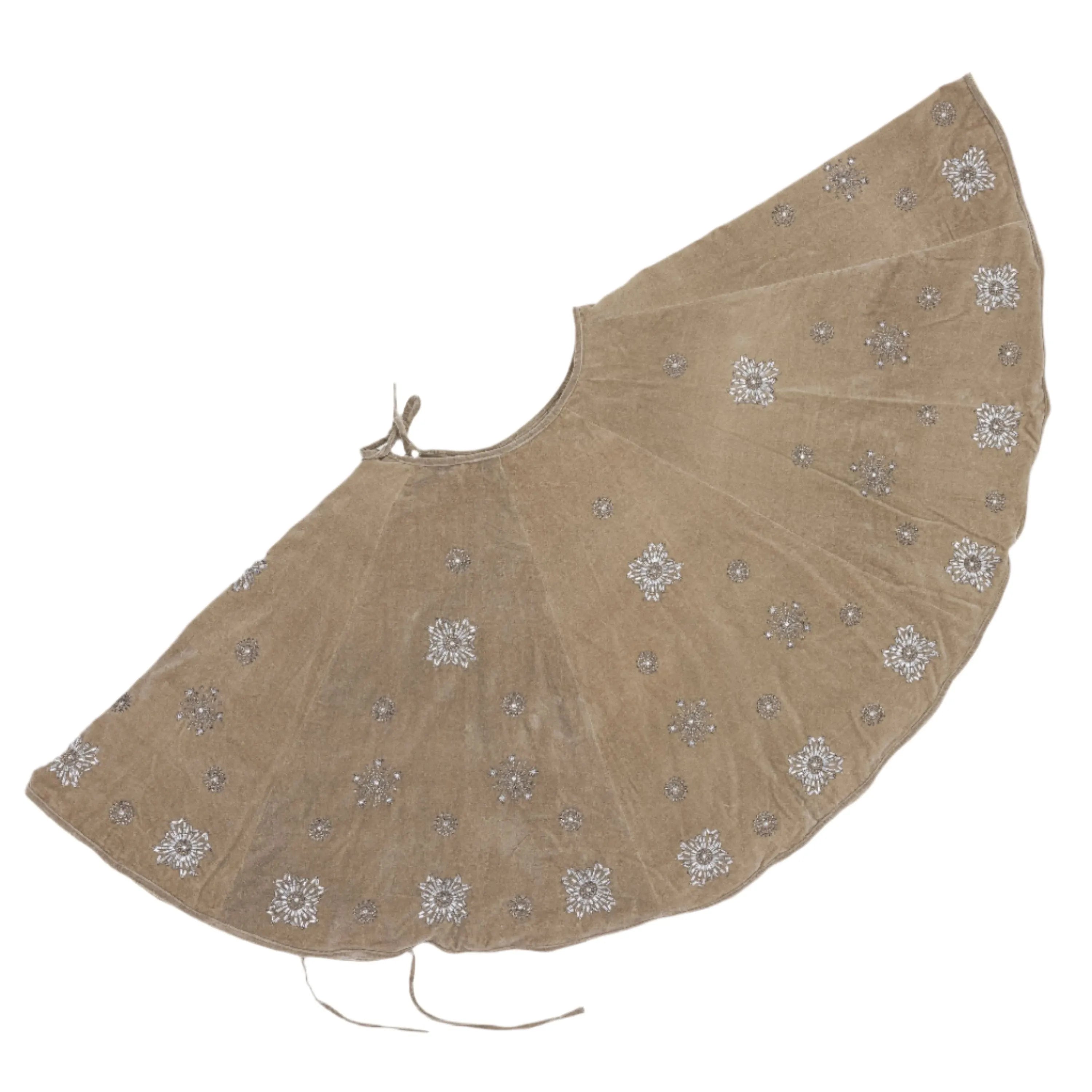 Extra large snowflake tree skirt, taupe