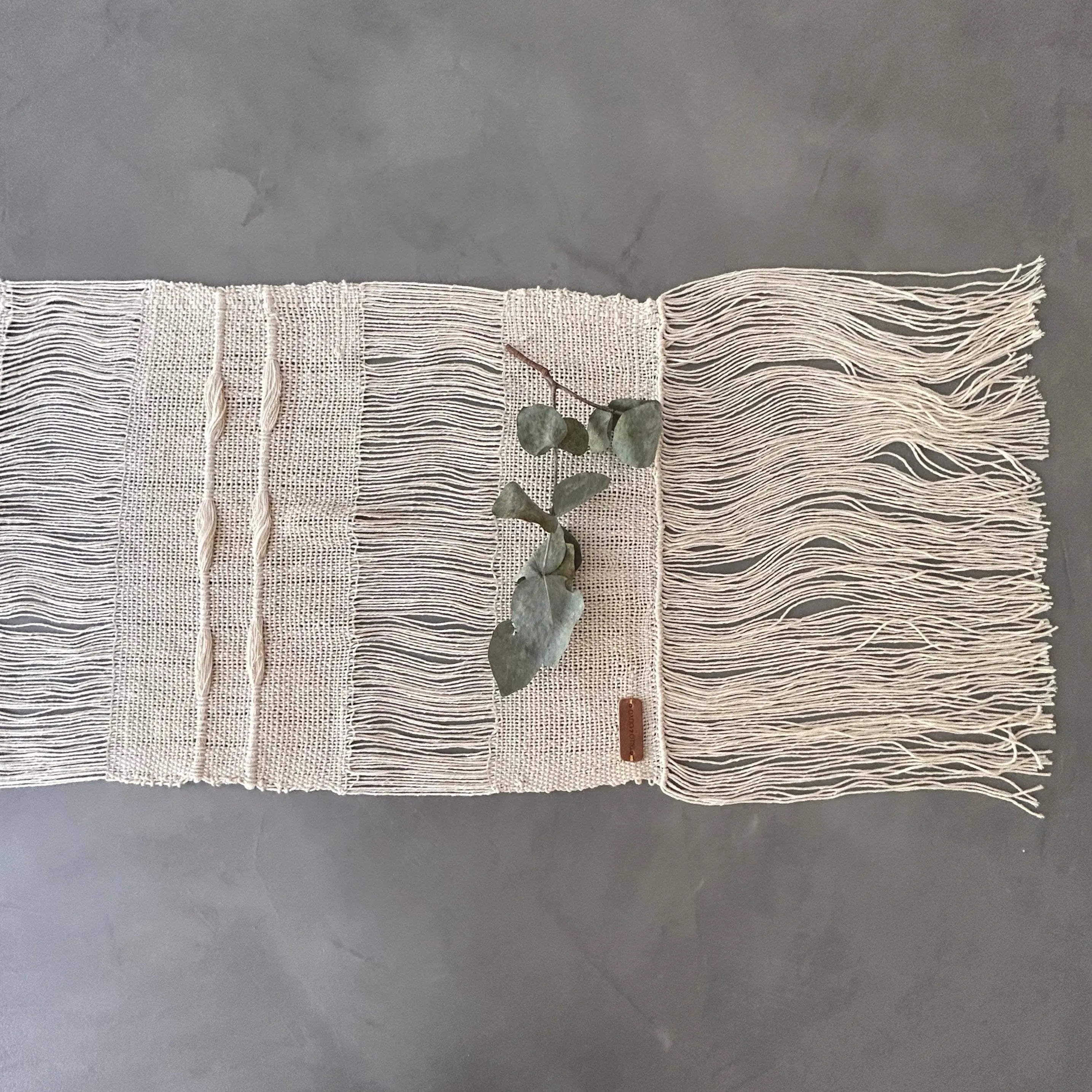 White Thread Table Runner