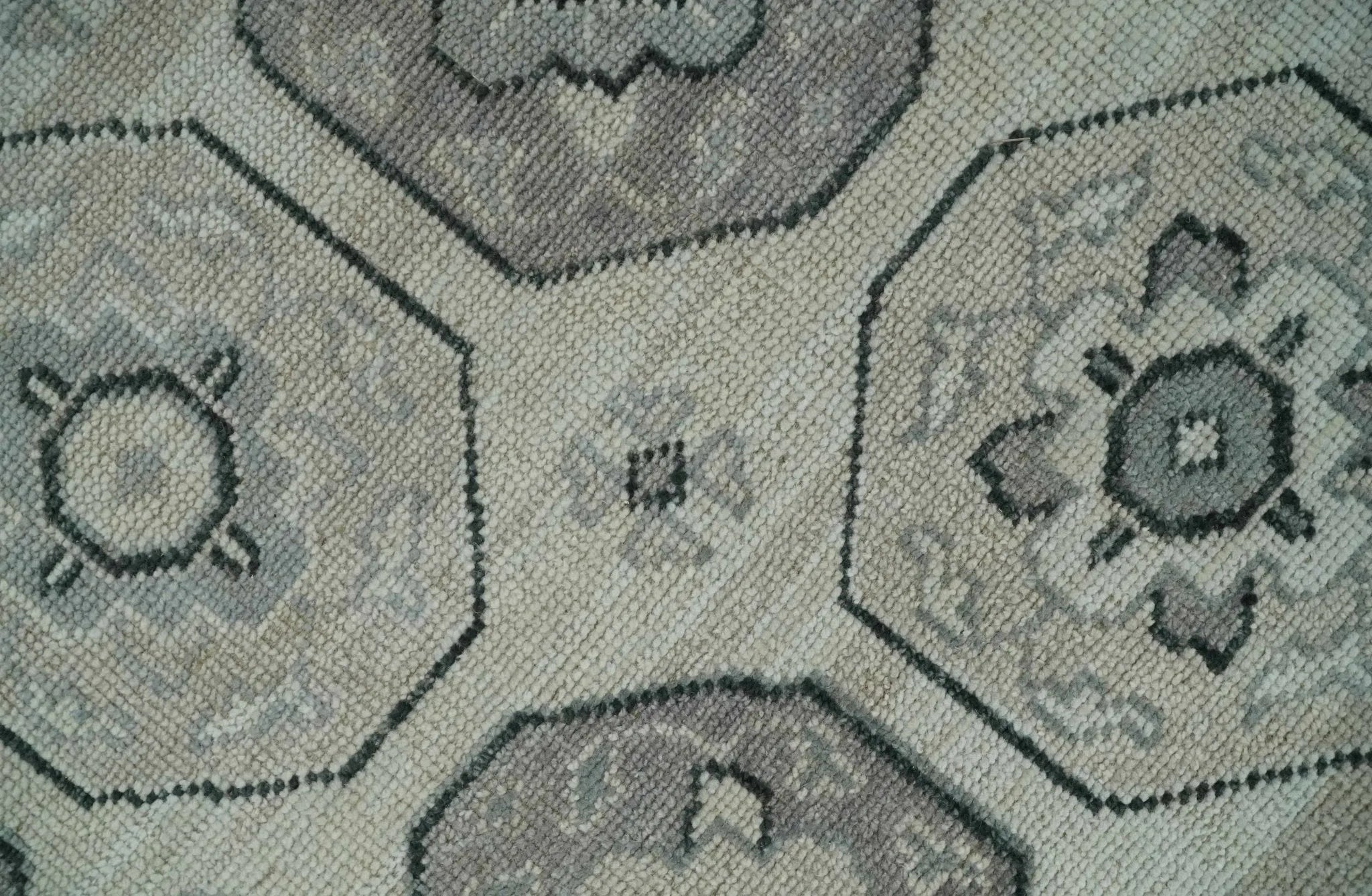 Custom Made Hand Knotted Turkish Silver, Beige and Gray Traditional Antique Low Pile Area Rug