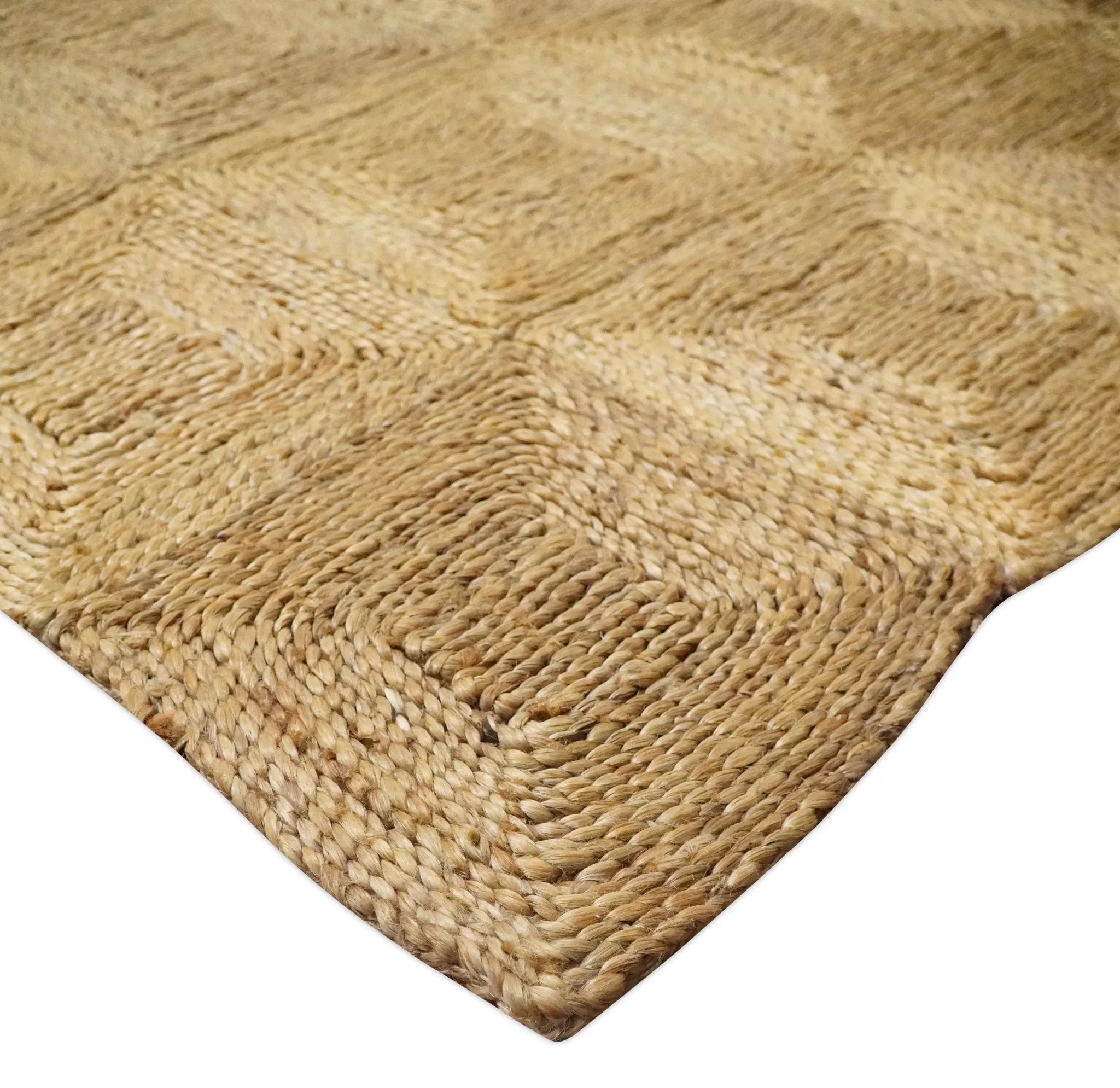 6x9 and 8x10 Hand Woven 100% Natural Fiber Brown Natural Jute and Wool Rug | JR16