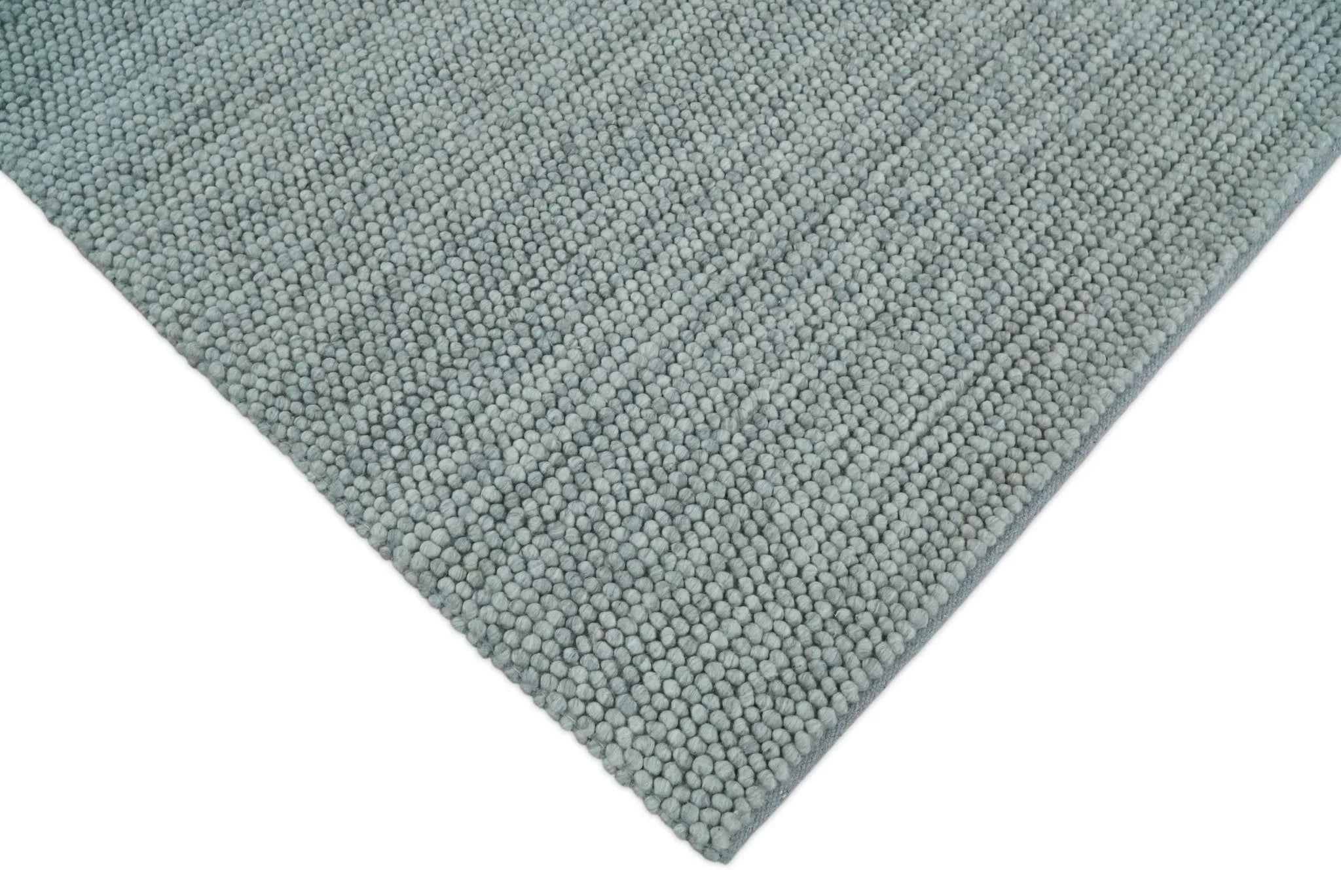 6x9 and 8x10 Solid Gray Wool Blend Felted Chunky Hand Woven Area Rug | DOV5