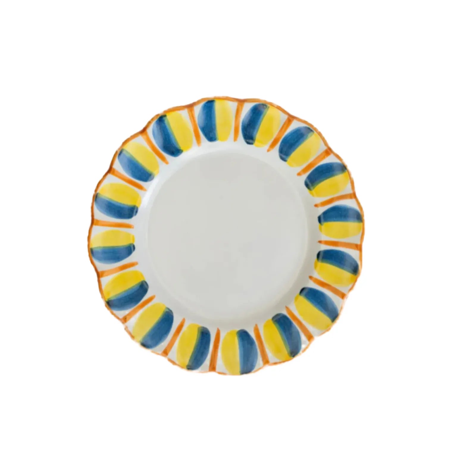 Italian Scallop Dinner Plate, Blue / Marigold