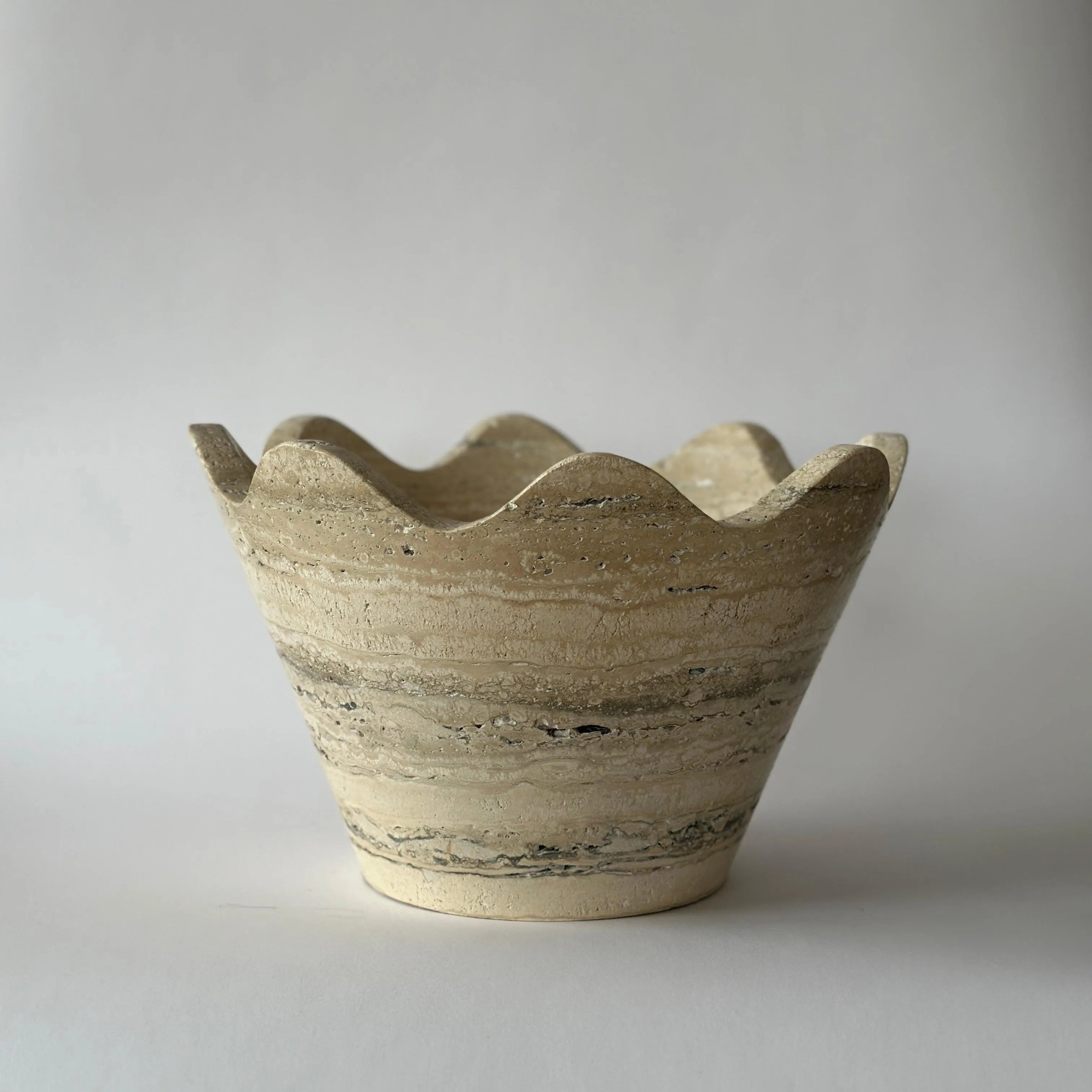 Anastasio Home Blossom Bowl in Travertine