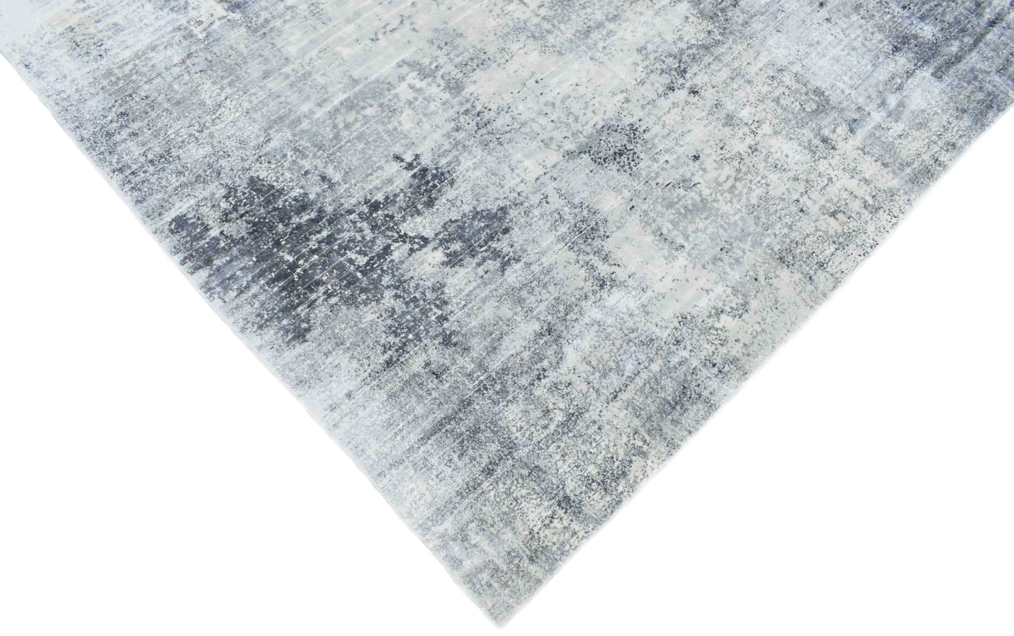 7.8x9.8 Rug, Abstract Blue and Gray Rug made with Viscose Art Silk, Living, Dinning and Bedroom Rug | TRD0092AR7898