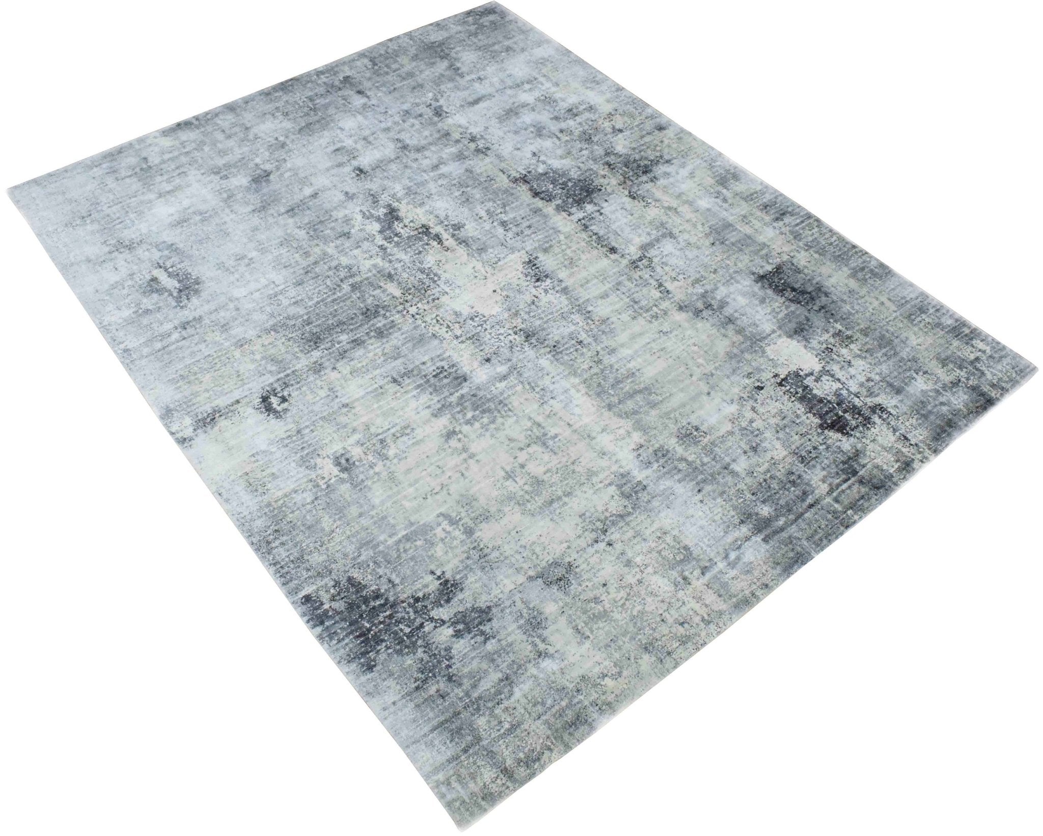 7.8x9.8 Rug, Abstract Blue and Gray Rug made with Viscose Art Silk, Living, Dinning and Bedroom Rug | TRD0092AR7898