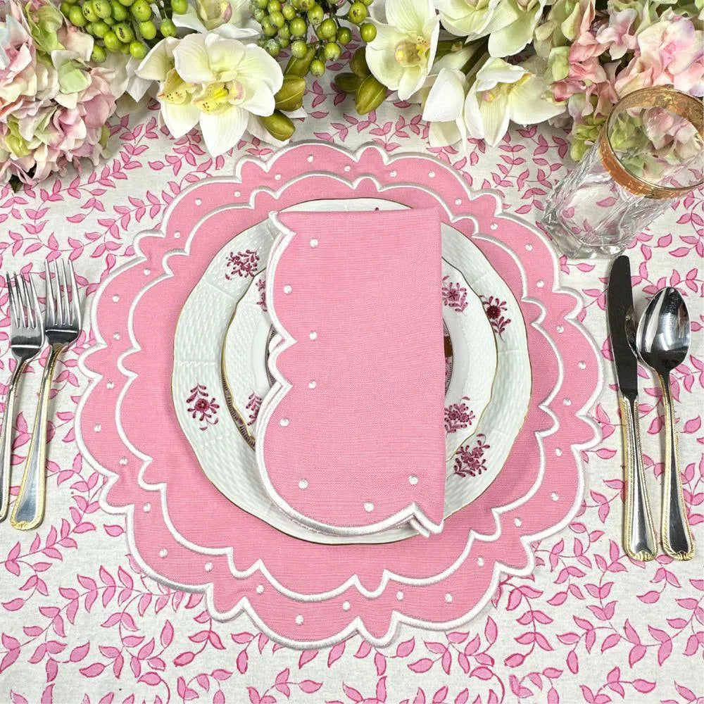 Flying Sheep Country Pink Leaves - Tablecloth