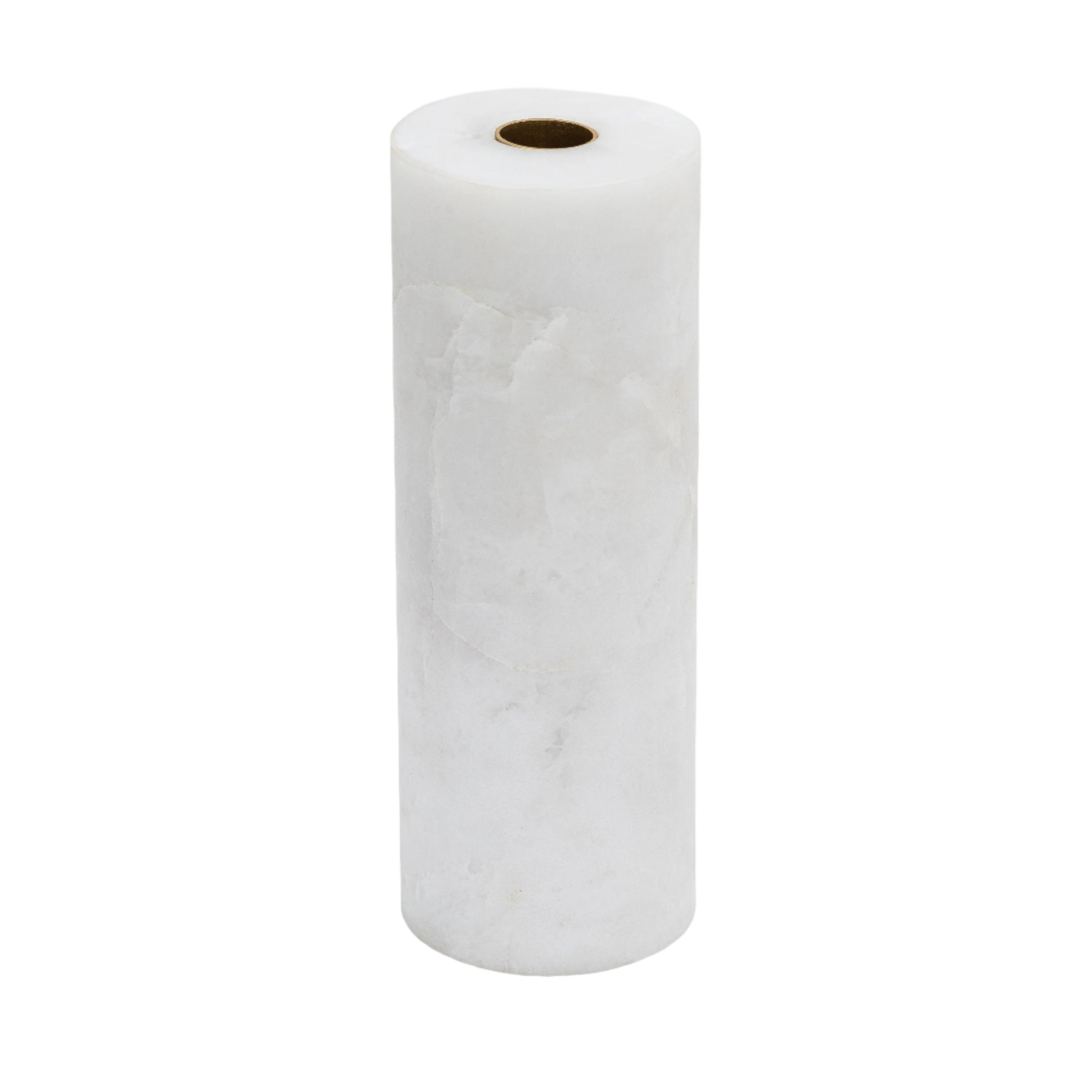 Column candlestick, white quartz