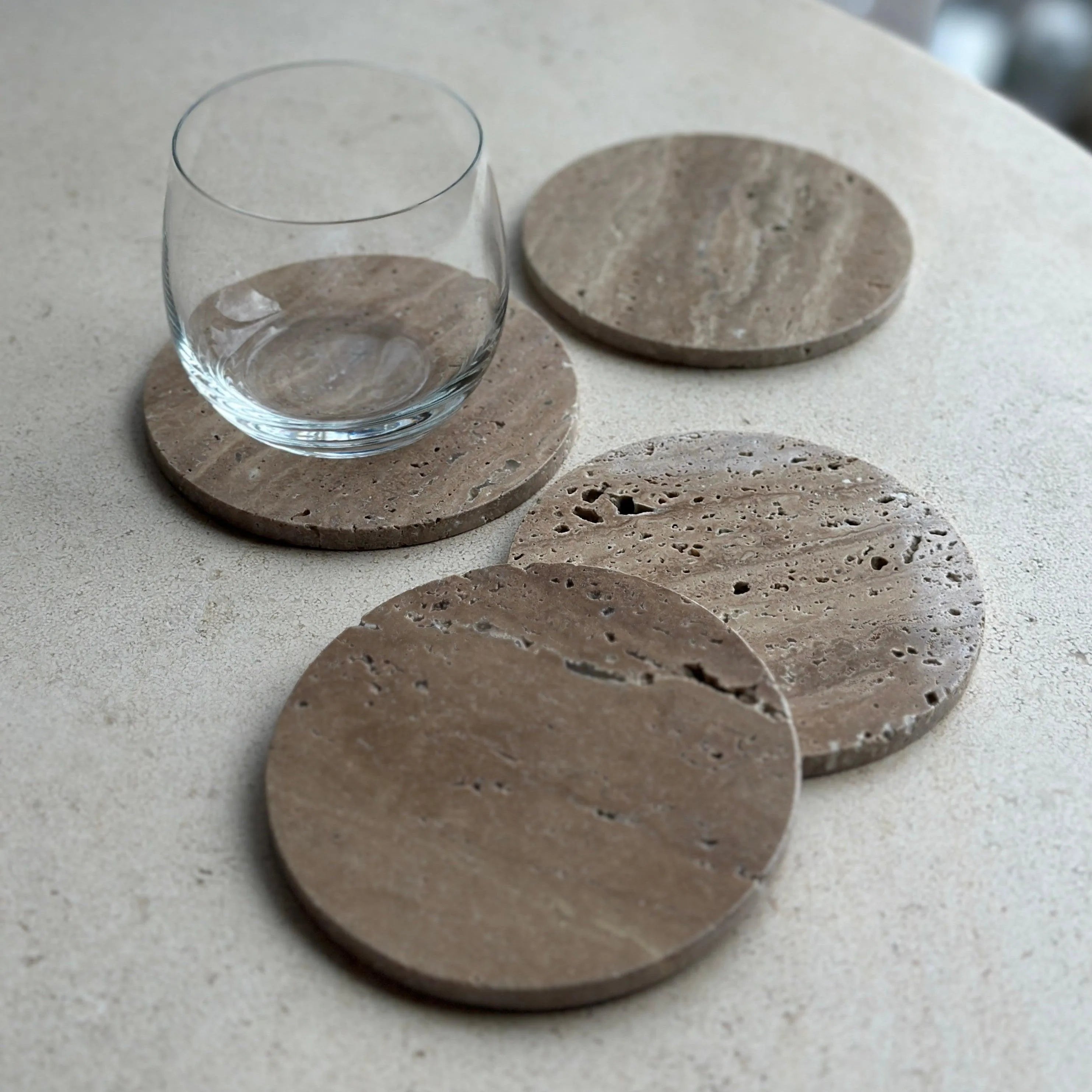 Anastasio Home Oversized Coasters in Biscotti