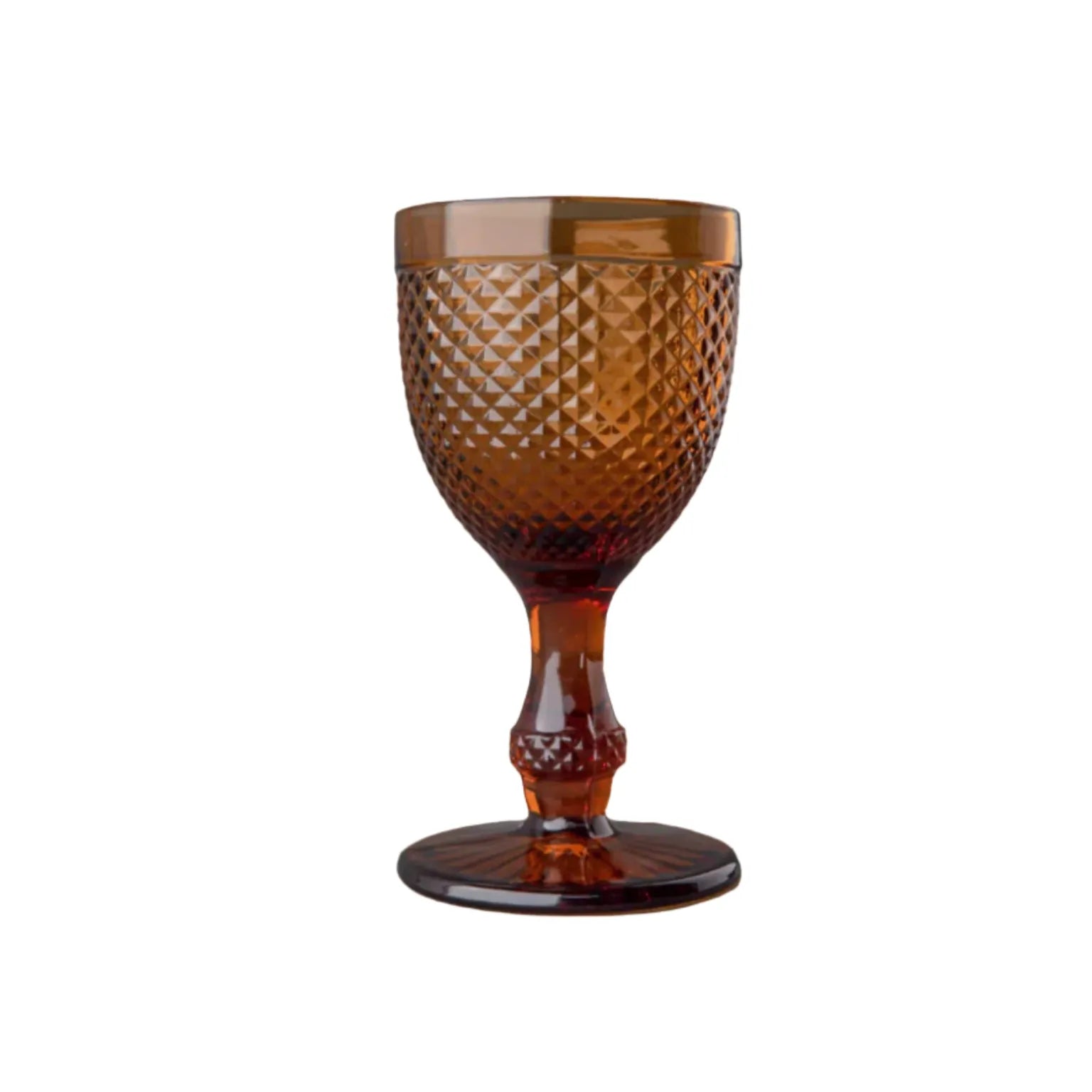 Stemmed Water Glass, Dark Amber