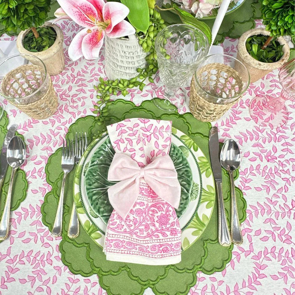 Flying Sheep Country Pink Leaves - Tablecloth