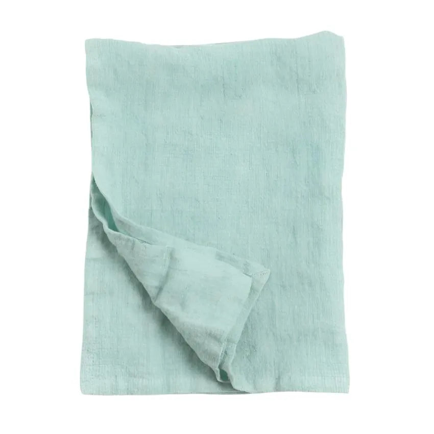 Stone Washed Linen Tea Towel - Ocean Spray