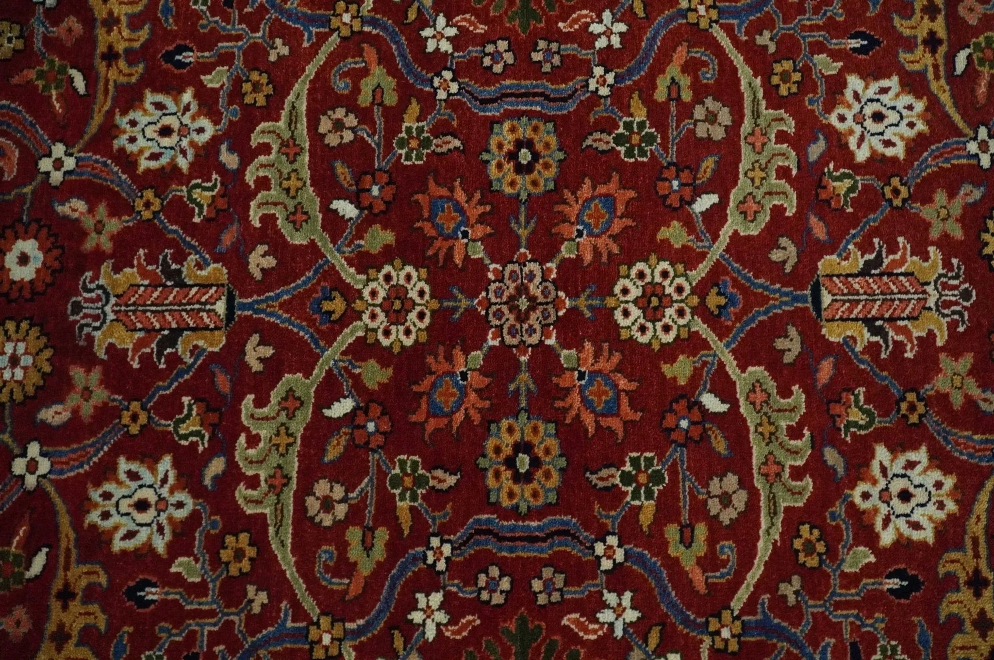 8x10 Fine Hand Knotted Rust and Blue Traditional Vintage Antique Persian Wool Rug | TRDCP851810