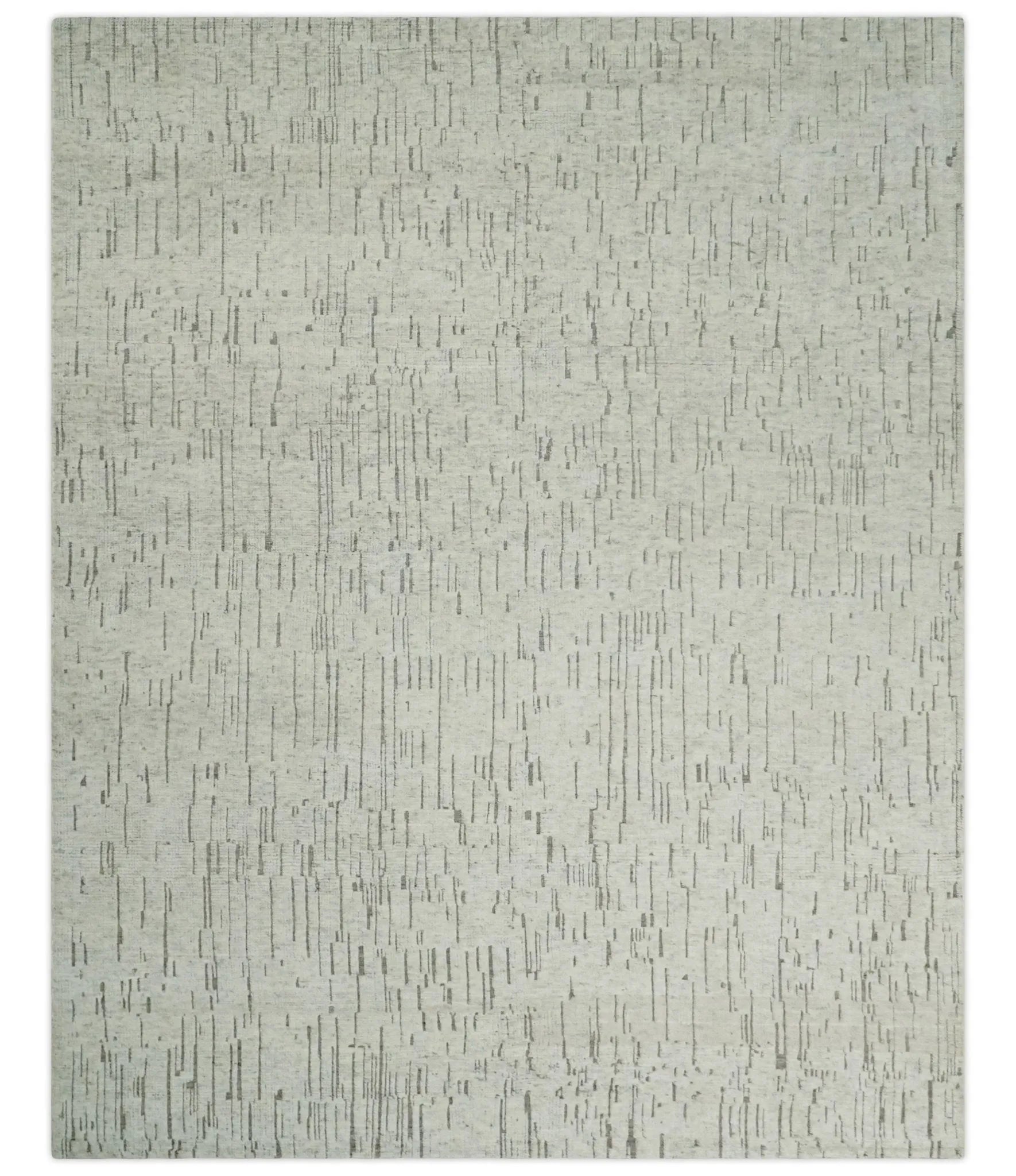 8x10 Hand Knotted Woolen Modern Contemporary Beige and Gray Tribal Area Rug | TRDCP637810