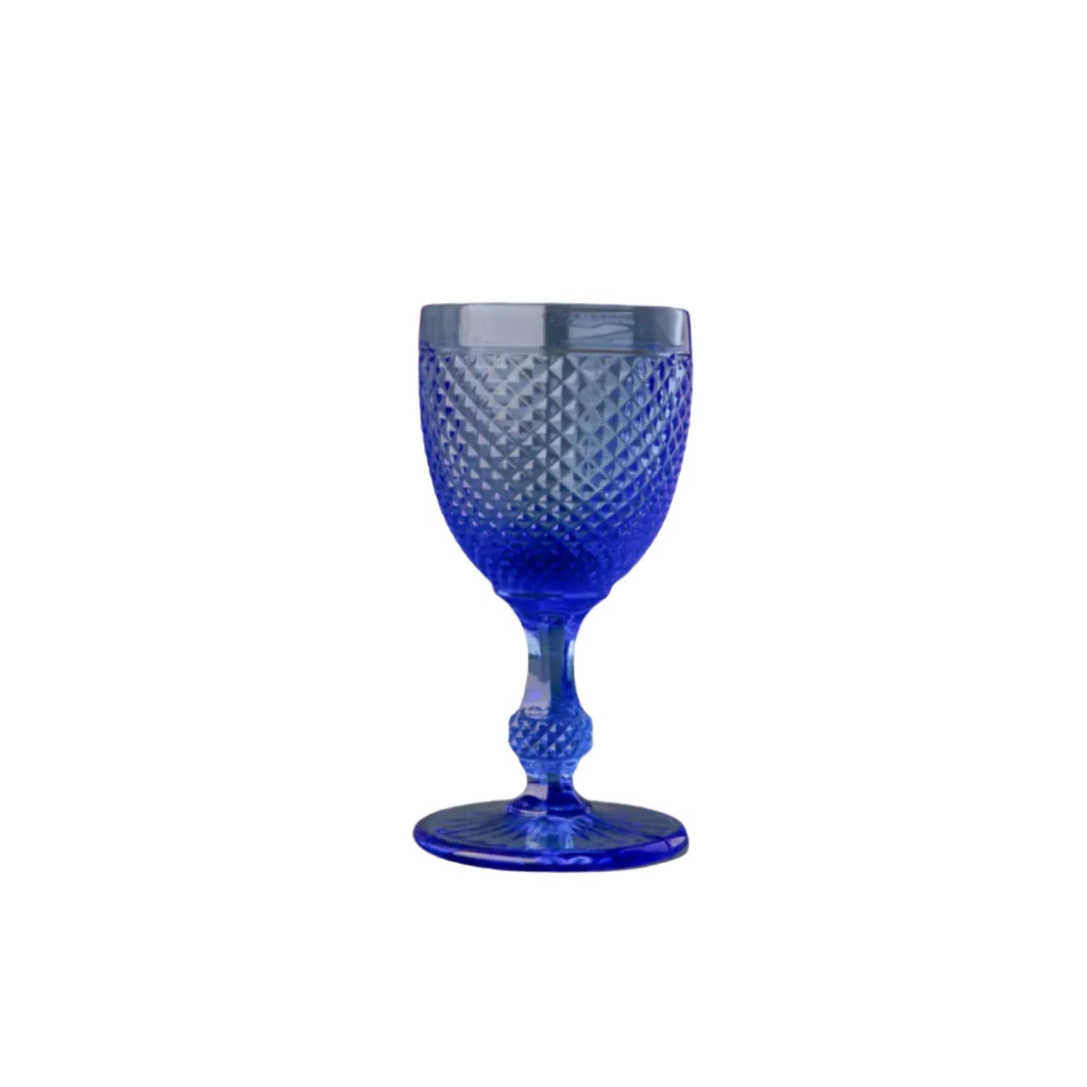 Stemmed White Wine Glass, Light Blue