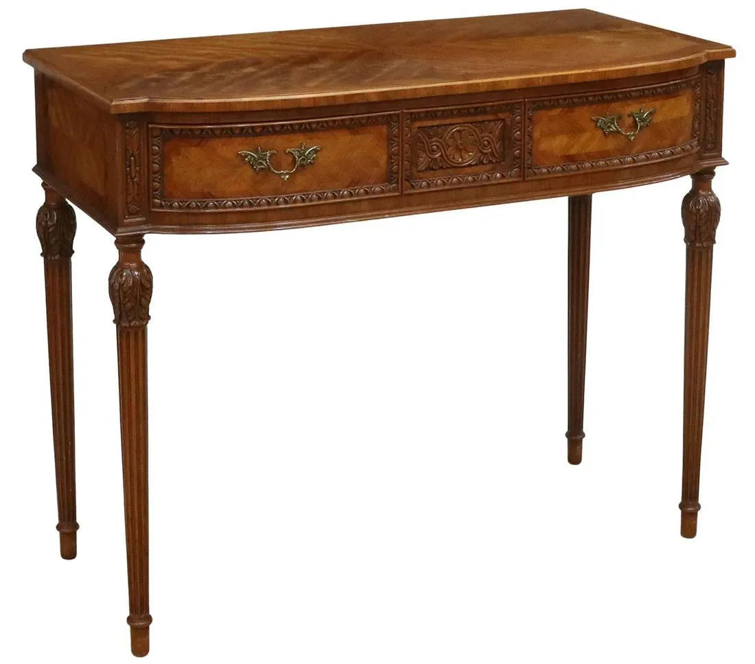 Carved Mahogany Console Hall Table