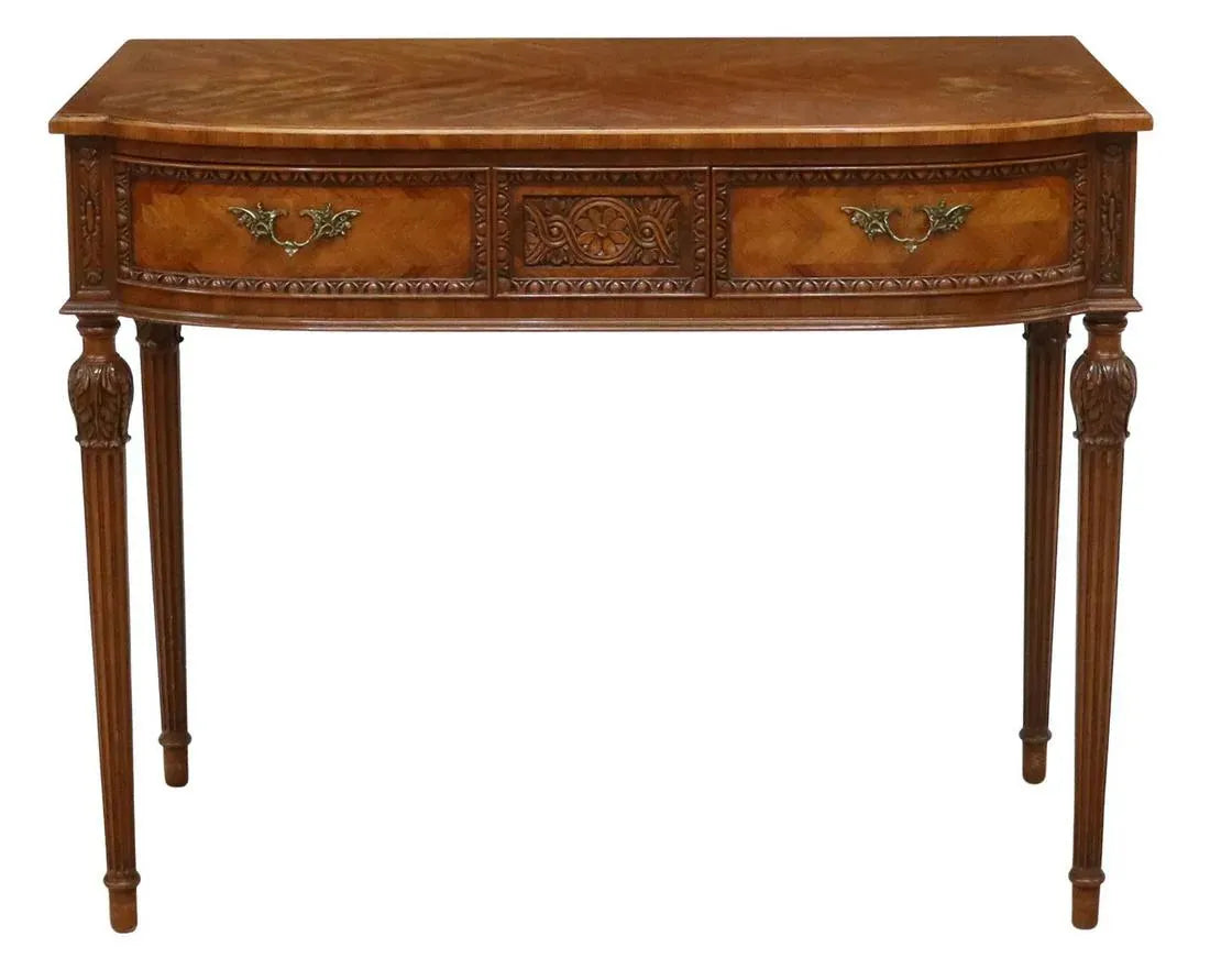 Carved Mahogany Console Hall Table