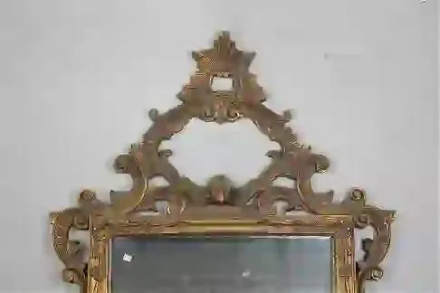 Baroque Style Gilt Framed Beveled Glass Mirror