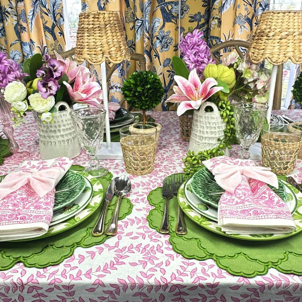 Flying Sheep Country Pink Leaves - Tablecloth