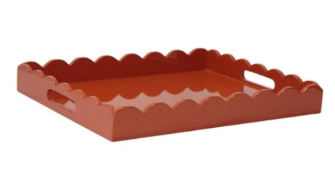 The Enchanted Home Burnt Orange High Gloss Scalloped Serving Tray - Medium