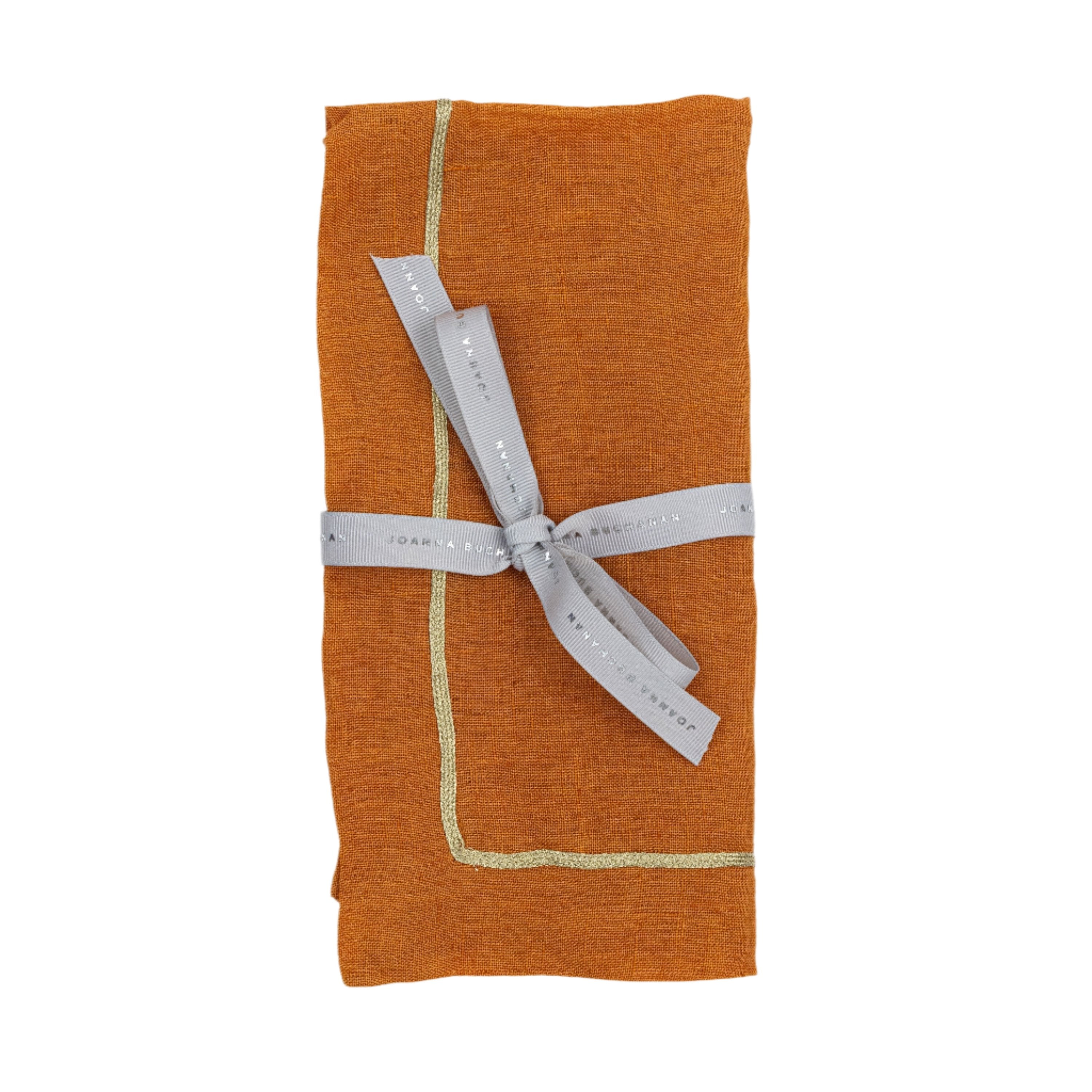 Gold Trim Dinner Napkins in Pumpkin (Set of 2)