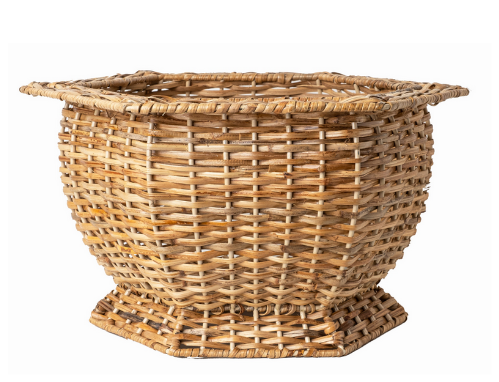 HEXAGON WICKER PLANTER