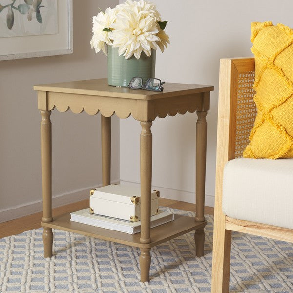 Haven Wood Accent Table in Desert Brown