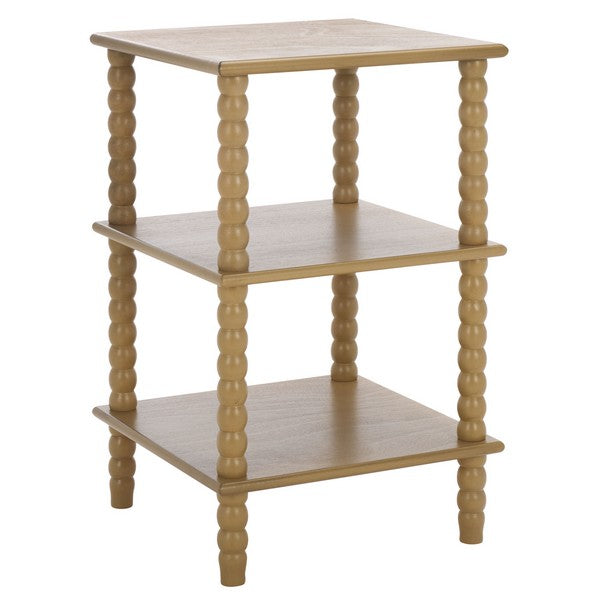 Dilyn Wood Accent Table in Desert Brown with 3-Shelves