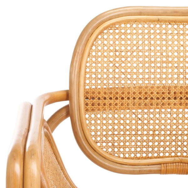 Safavieh Nadie Wood Accent Chair in Natural with Rattan Mesh