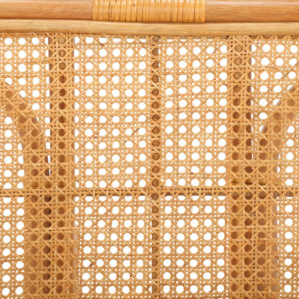 Safavieh Nadie Wood Accent Chair in Natural with Rattan Mesh